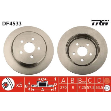 TRW | Bremsscheibe | DF4533