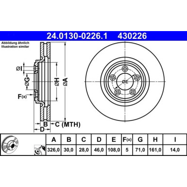 ATE | Bremsscheibe | 24.0130-0226.1