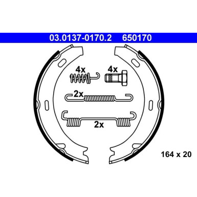 ATE 03.0137-0170.2 Bremsbackensatz, Feststellbremse mit Zubehör