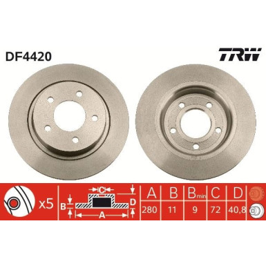 TRW | Bremsscheibe | DF4420