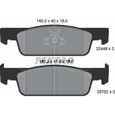 Textar | Bremsbelagsatz, Scheibenbremse | 2244801