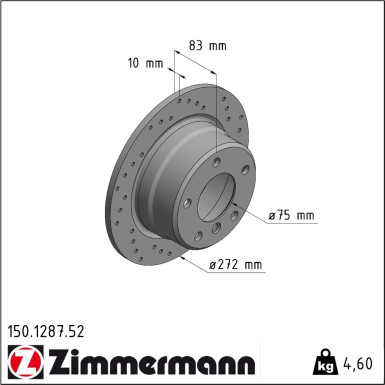 Zimmermann | Bremsscheibe | 150.1287.52