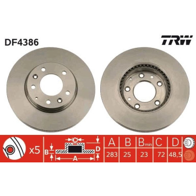 TRW | Bremsscheibe | DF4386