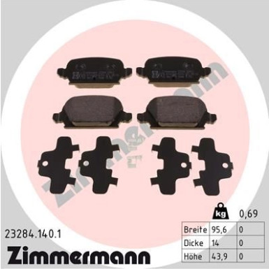 Zimmermann | Bremsbelagsatz, Scheibenbremse | 23284.140.1