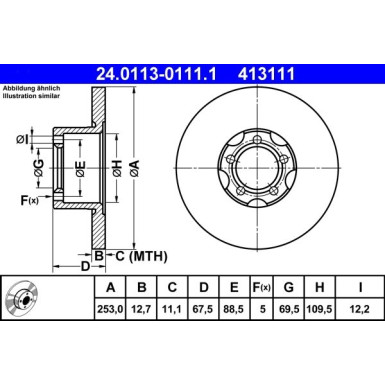 ATE | Bremsscheibe | 24.0113-0111.1