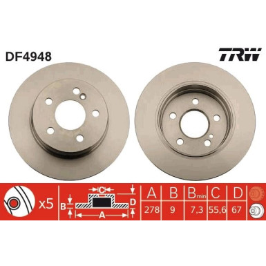 TRW | Bremsscheibe | DF4948