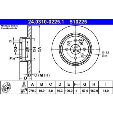 ATE | Bremsscheibe | 24.0310-0225.1