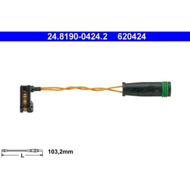 ATE 24.8190-0424.2 Warnkontakt, Bremsbelagverschleiß