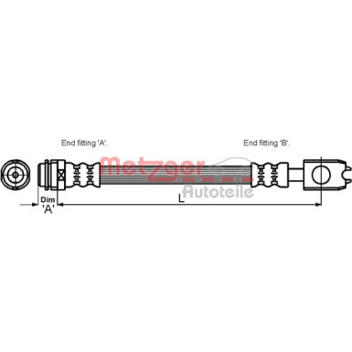 Metzger | Bremsschlauch | 4116210