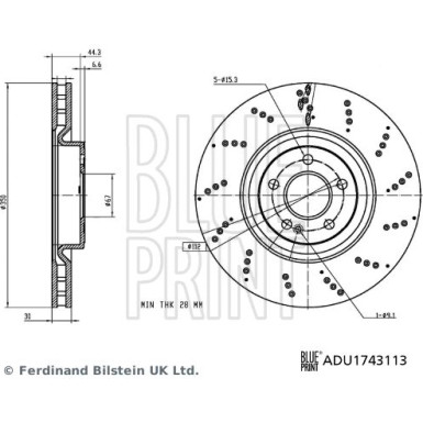 Blue Print | Bremsscheibe | ADU1743113