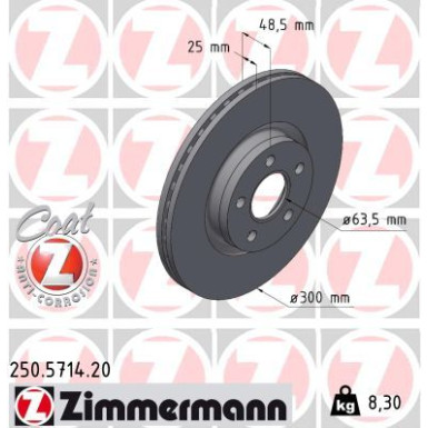 Zimmermann | Bremsscheibe | 250.5714.20