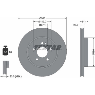 Textar | Bremsscheibe | 92089905