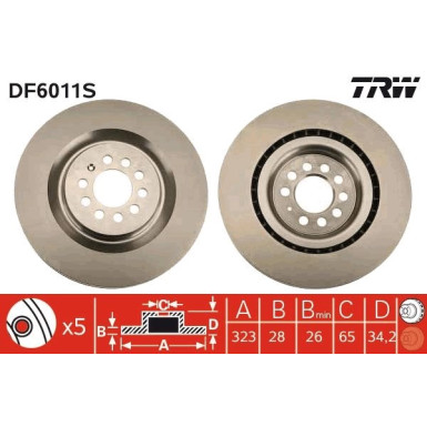 TRW | Bremsscheibe | DF6011S