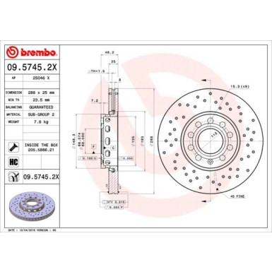 Brembo | Bremsscheibe | 09.5745.2X