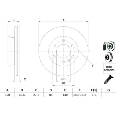 BOSCH | Bremsscheibe | 0 986 479 294