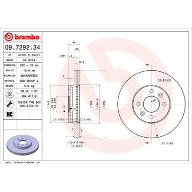 Brembo | Bremsscheibe | 09.7292.34