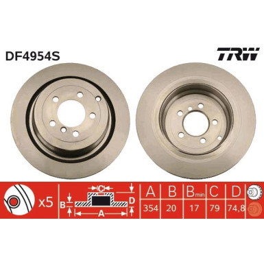 TRW | Bremsscheibe | DF4954S