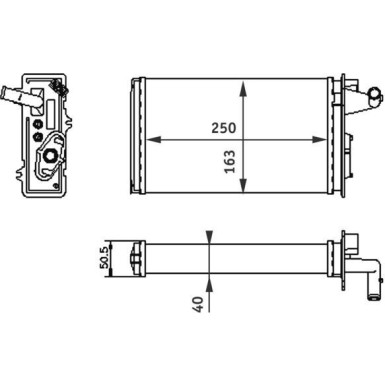 Mahle | Wärmetauscher, Innenraumheizung | AH 141 000S