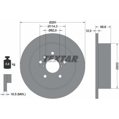 Textar | Bremsscheibe | 92144203