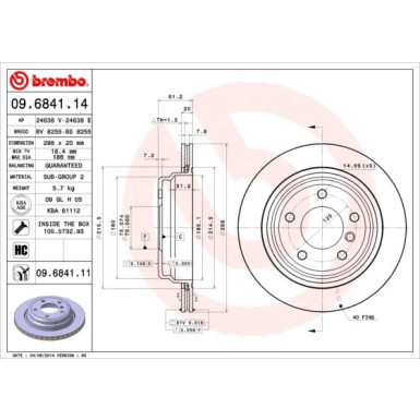 Brembo | Bremsscheibe | 09.6841.11