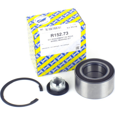 SNR R152.73 Radlagersatz mit Gummilager, mit integriertem magnetischen Sensorring, 82 mm