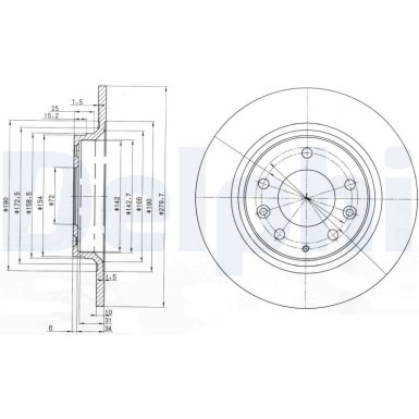 Delphi | Bremsscheibe | BG3875C