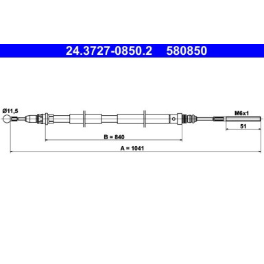 ATE | Seilzug, Feststellbremse | 24.3727-0850.2