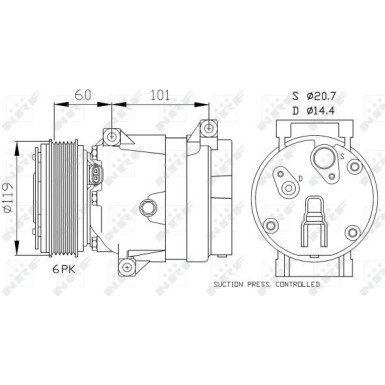 NRF | Kompressor, Klimaanlage | 32102