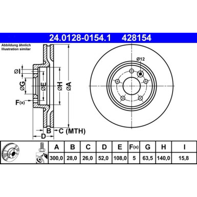 ATE | Bremsscheibe | 24.0128-0154.1