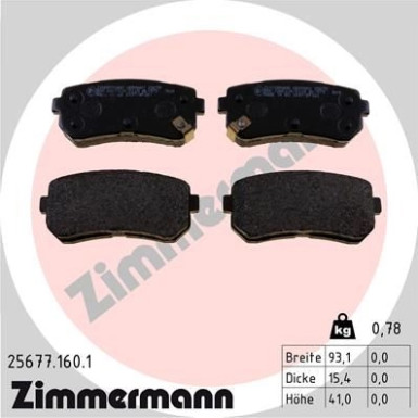 Zimmermann | Bremsbelagsatz, Scheibenbremse | 25677.160.1