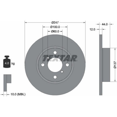 Textar | Bremsscheibe | 92110803