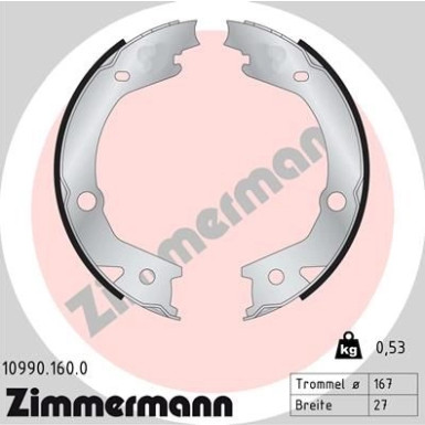 Zimmermann | Bremsbackensatz, Feststellbremse | 10990.160.0