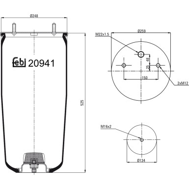 FEBI BILSTEIN 20941 Federbalg, Luftfederung