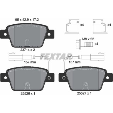 Textar | Bremsbelagsatz, Scheibenbremse | 2371403