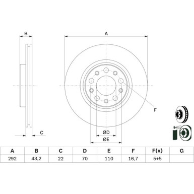 BOSCH | Bremsscheibe | 0 986 479 D99