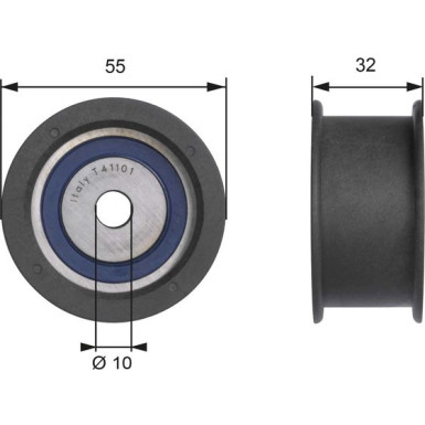Gates | Umlenk-/Führungsrolle, Zahnriemen | T41101