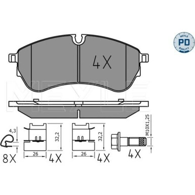 Meyle | Bremsbelagsatz, Scheibenbremse | 025 221 4721/PD