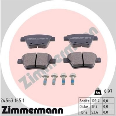 Zimmermann | Bremsbelagsatz, Scheibenbremse | 24563.165.1