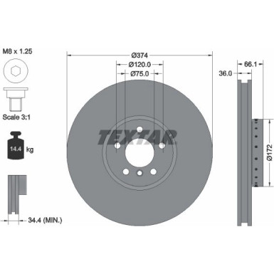 Textar | Bremsscheibe | 92266325