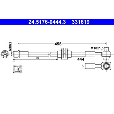 ATE | Bremsschlauch | 24.5176-0444.3