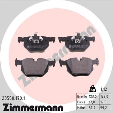 Zimmermann | Bremsbelagsatz, Scheibenbremse | 23550.170.1