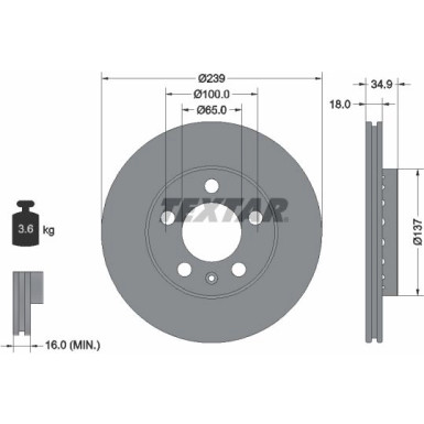 Textar | Bremsscheibe | 92106803