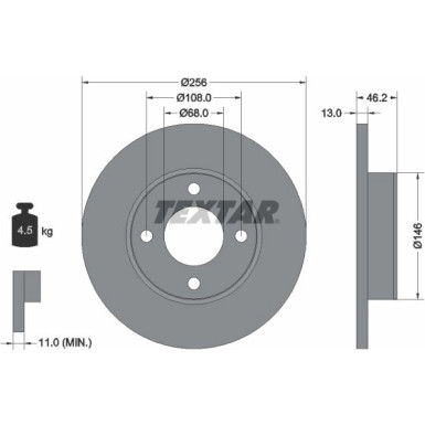 Textar | Bremsscheibe | 92025900