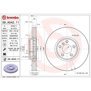 Brembo | Bremsscheibe | 09.A542.11