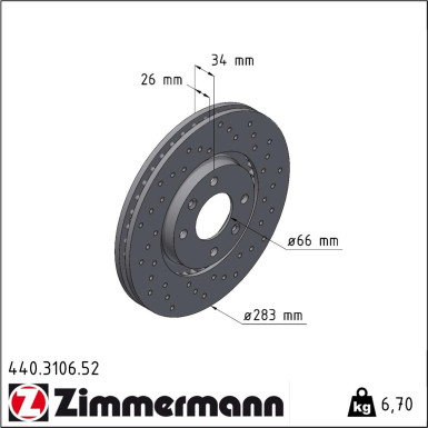 Zimmermann | Bremsscheibe | 440.3106.52