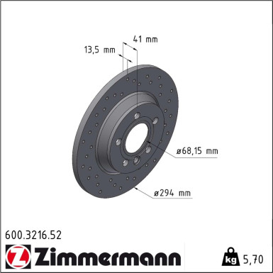 Zimmermann | Bremsscheibe | 600.3216.52