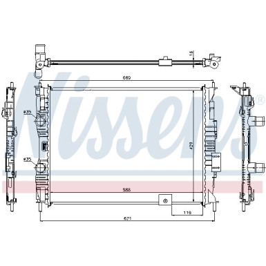 Nissens | Kühler, Motorkühlung | 67363