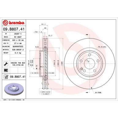 Brembo | Bremsscheibe | 09.B807.41