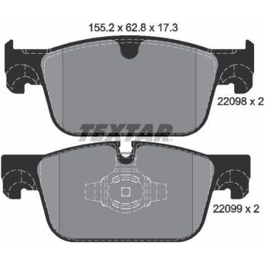 Textar | Bremsbelagsatz, Scheibenbremse | 2209801