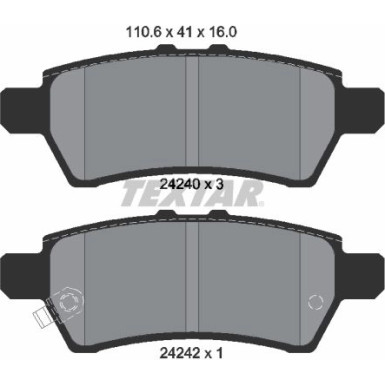 Textar | Bremsbelagsatz, Scheibenbremse | 2424001